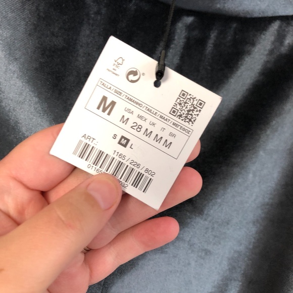 NWT blue/gray Zara velour leggings - Picture 5 of 7